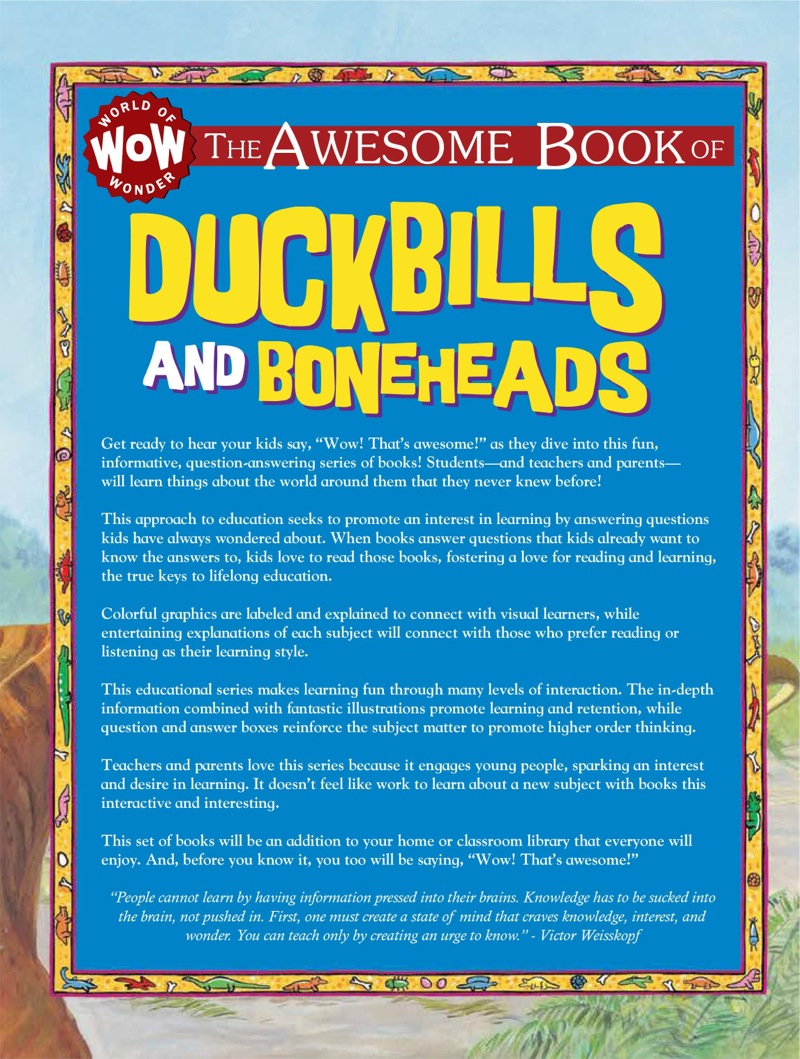 The Awesome Book of Duckbills and Boneheads book cover