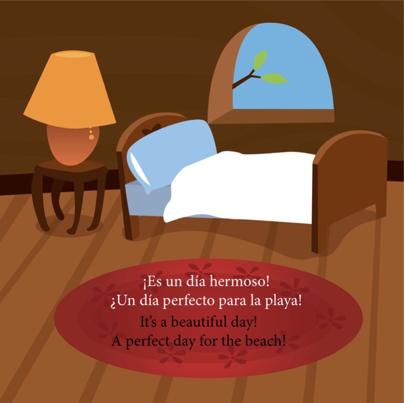 El Pequeño Hoo va a la Playa/ Little Hoo goes to the Beach — page 1