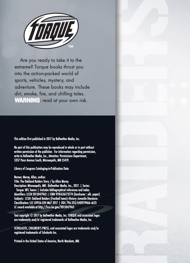 The Oakland Raiders Story — page 1