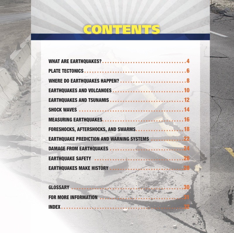 Earthquakes book cover