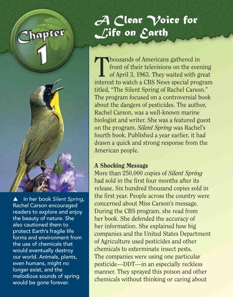 Rachel Carson: Fighting Pesticides and other Chemical Pollutants — page 1