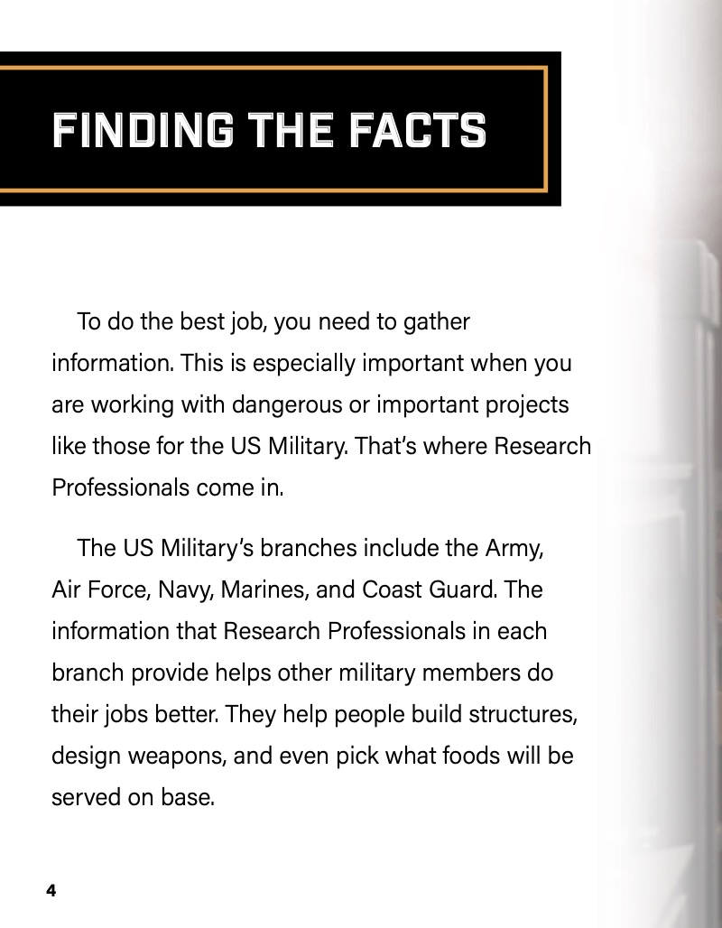 Careers in the US Military: Research Professionals — page 1