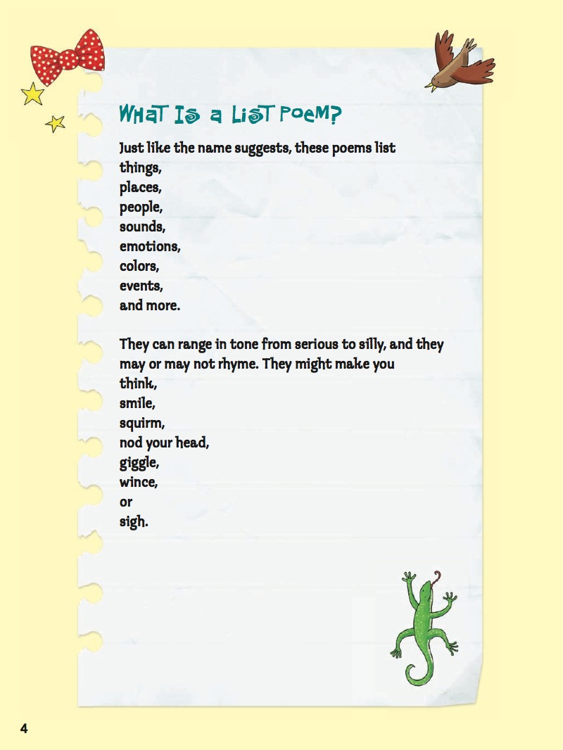 Underneath My Bed: List Poems — page 1
