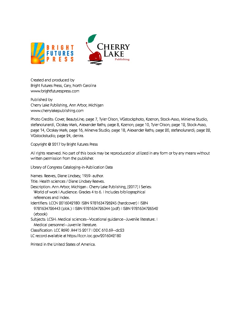 Health Science Exploring Career Pathways — page 1