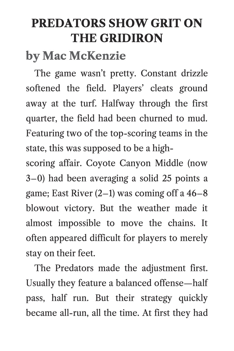 Mac's Sport Report #1: Concussion Comeback — page 1