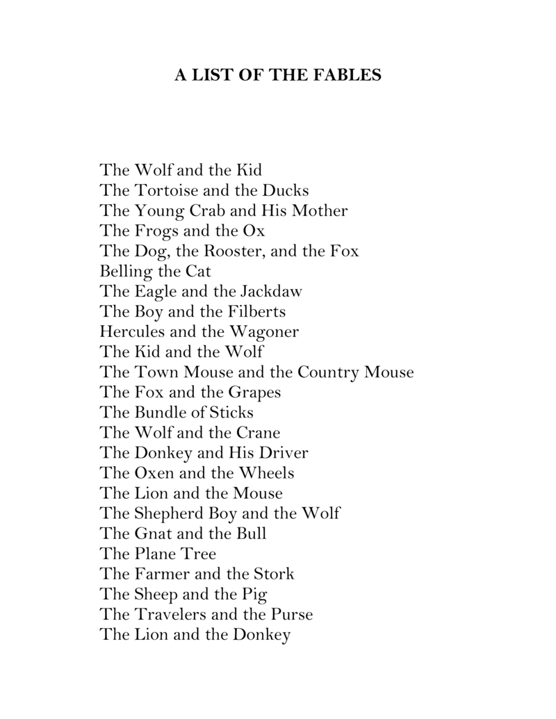 Aesop's Fables — page 1