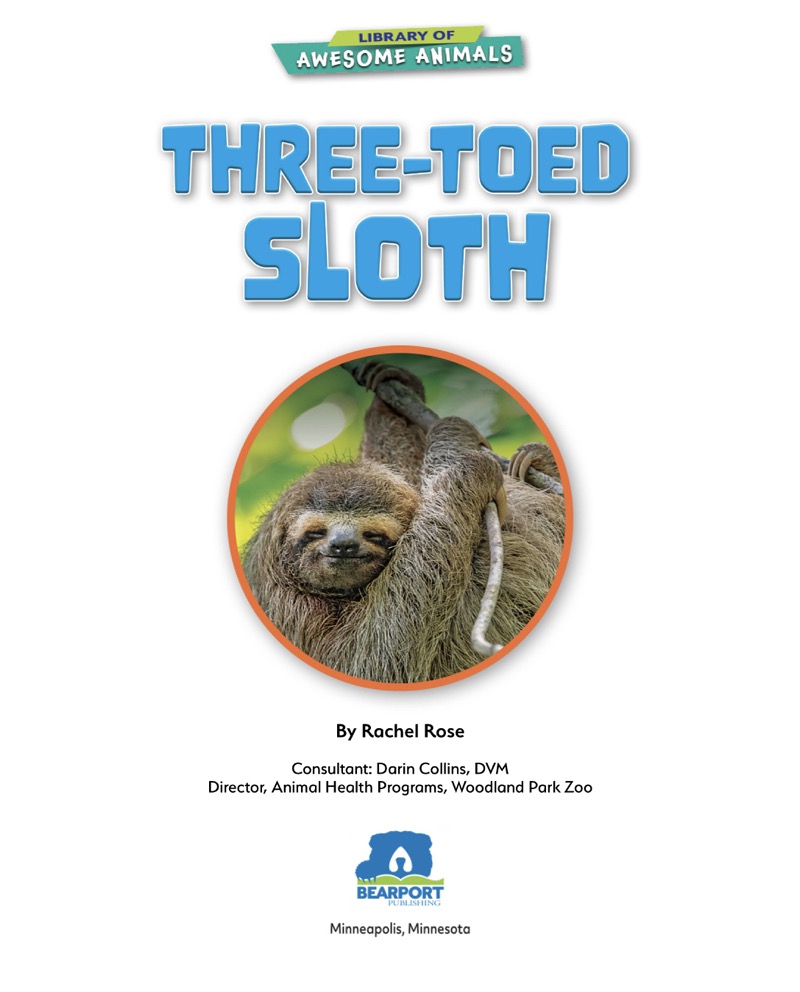 Awesome Animals: Three-Toed Sloth book cover
