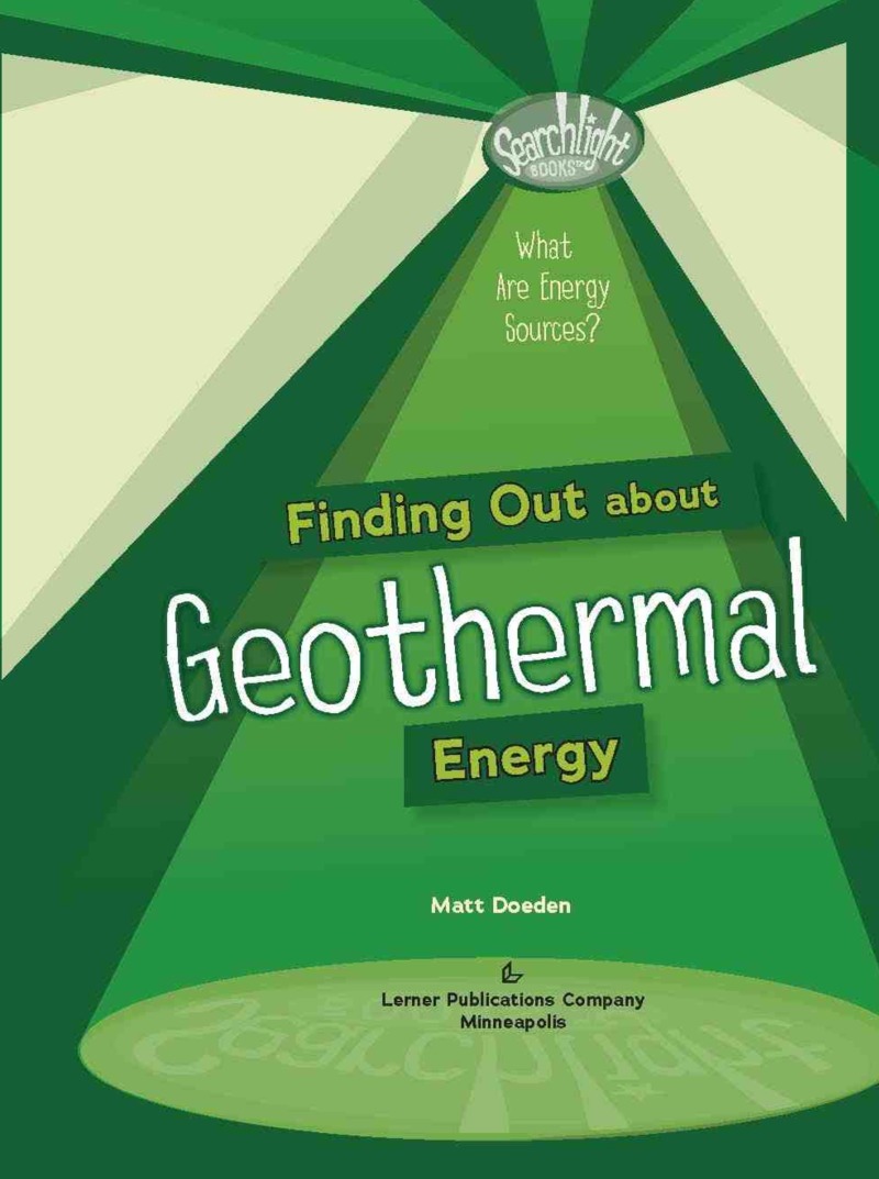 Finding Out about Geothermal Energy book cover