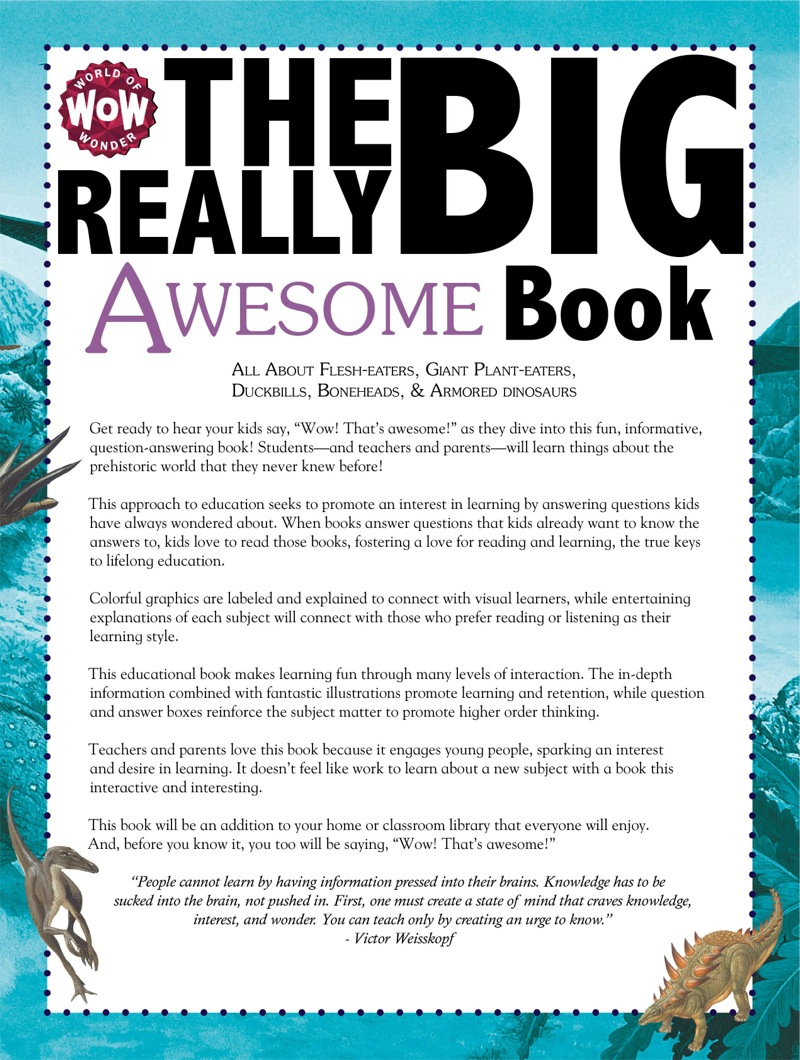 The Really Big Awesome Dinosaurs Book book cover