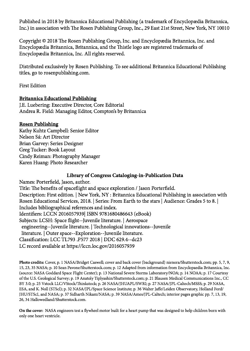 The Benefits of Spaceflight and Space Exploration — page 1