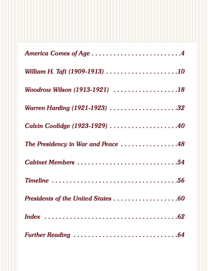 President Encyclopedia 1909-1929 book cover