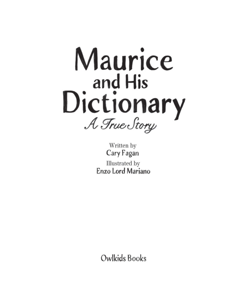 Maurice and His Dictionary: A True Story book cover
