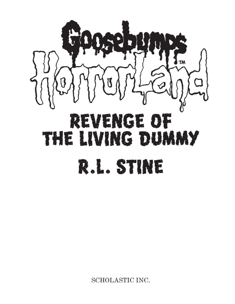 Revenge of the Living Dummy (Goosebumps HorrorLand #1) book cover