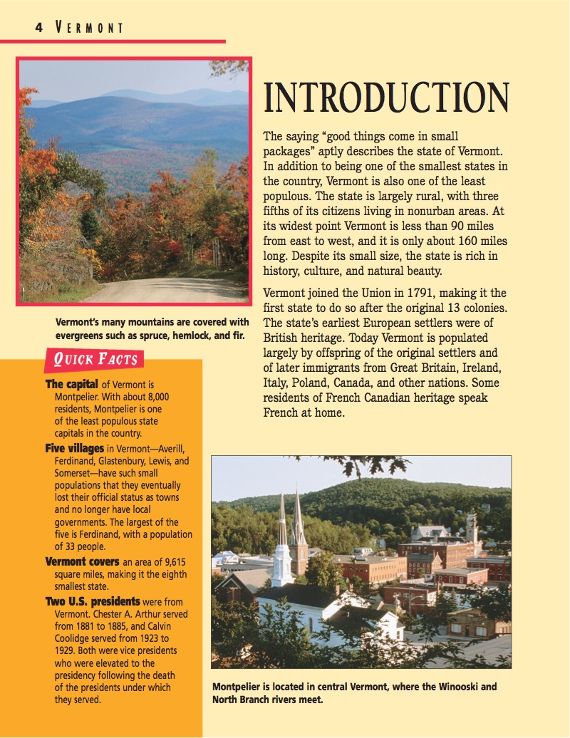 Vermont: The Green Mountain State — page 1