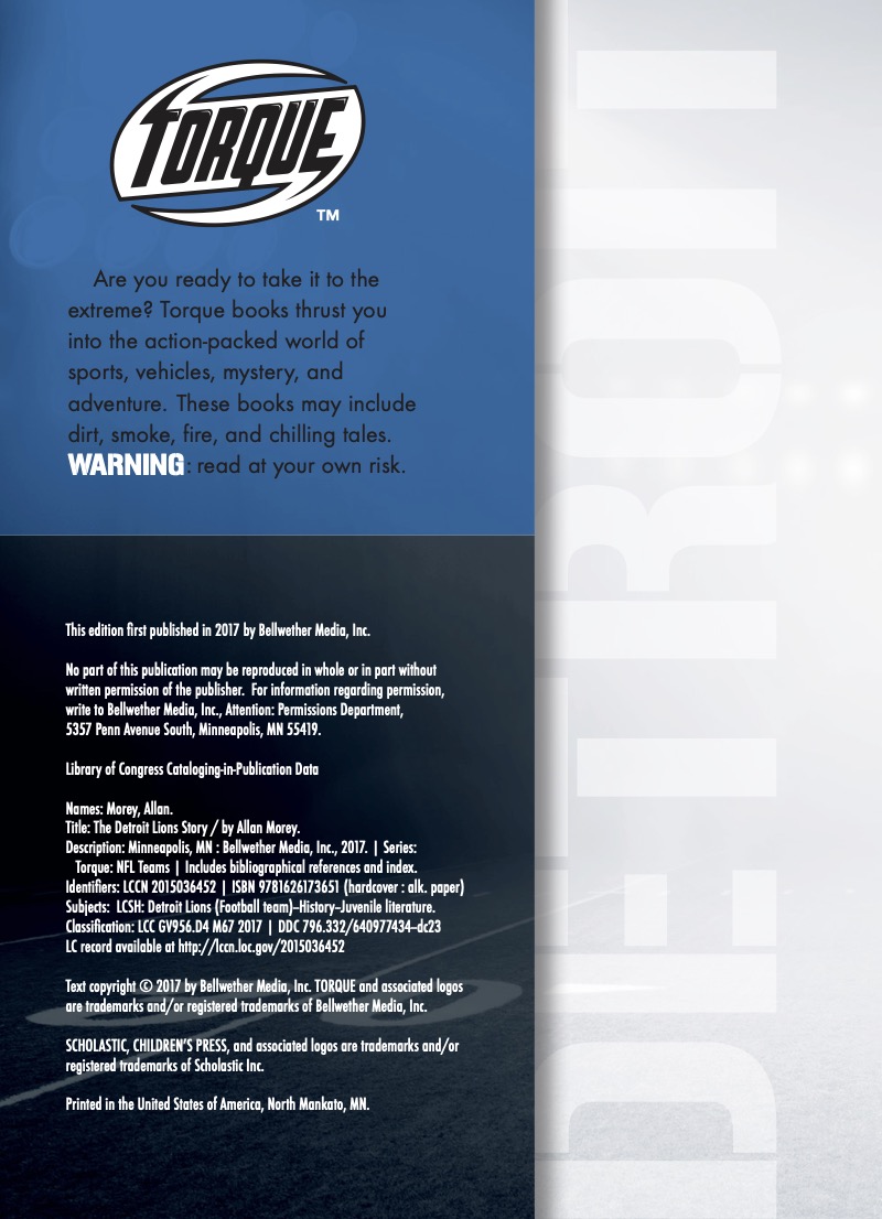 The Detroit Lions Story — page 1