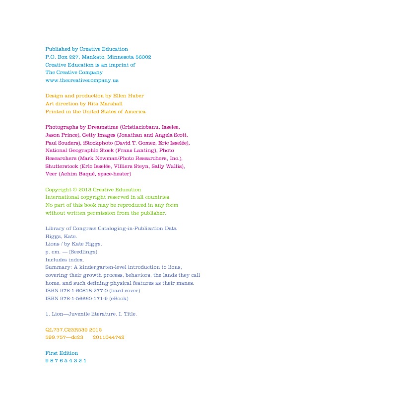 Lions — page 1