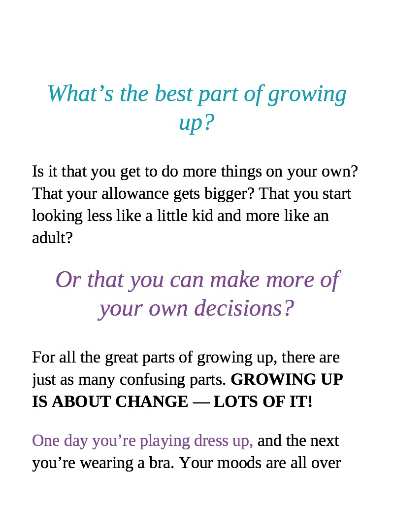 Girl Talk: Questions and Answers about Daily Dramas, Disasters, and Delights — page 1