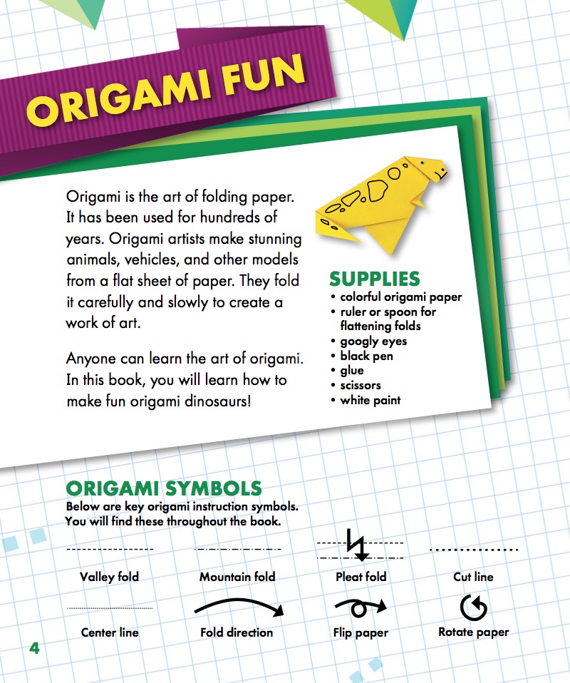 Origami Fun: Dinosaurs — page 1