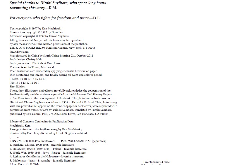 Passage to Freedom: The Sugihara Story — page 1