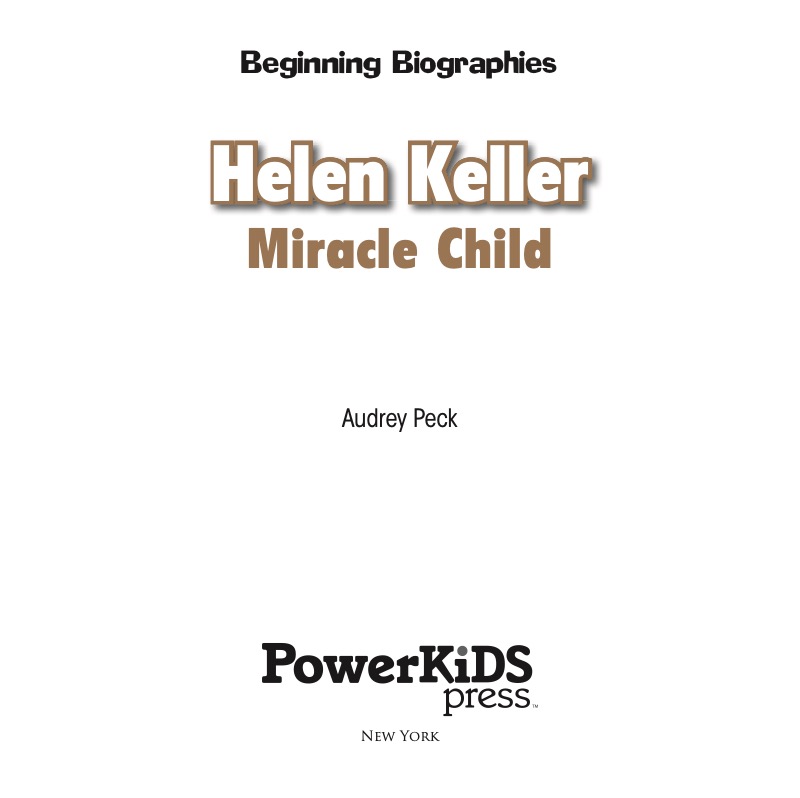 Helen Keller: Miracle Child book cover
