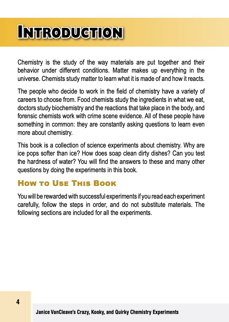 Janice VanCleave’s Crazy, Kooky, and Quirky Chemistry Experiments — page 1