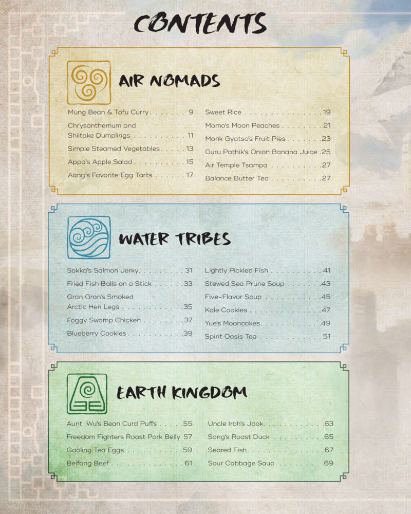 Avatar: The Last Airbender Official Cookbook: Recipes from the Four Nations — page 1