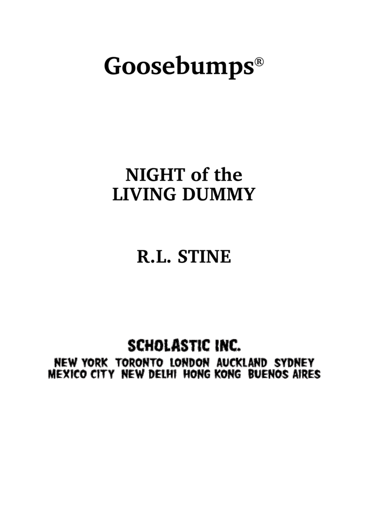 Night of the Living Dummy (Classic Goosebumps #1) book cover